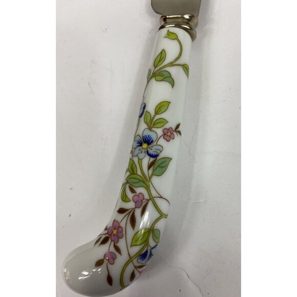 Prill Sheffield England Floral Cornflower Porcelain Handled Stainless Cake Knife - Picture 5 of 8